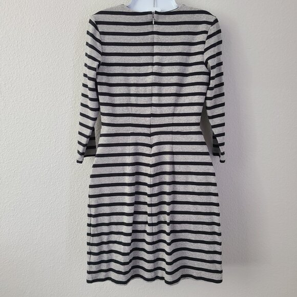Old Navy Gray & Black Striped 3/4 Sleeve Knit Dress Size Women’s Small - Picture 3 of 11